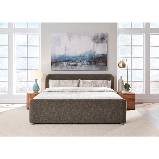 Modus Furniture Kiki Upholstered Platform Bed in Pumpernickel Boucle  MQRVH  Main Image