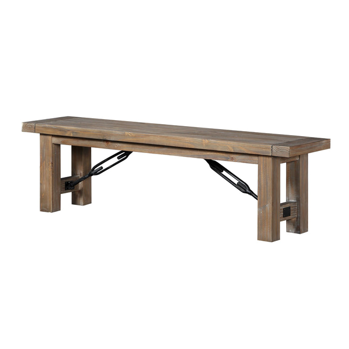 Modus Furniture Autumn Solid Wood Dining Bench in Flink Oak 655450272882 8FJ865 Main Image