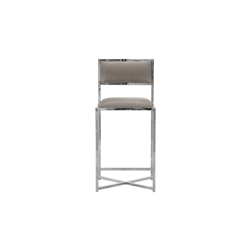 Modus Furniture Amalfi X-Base Counter Stool in Taupe Leather 655450234026 1AE270X Image 1