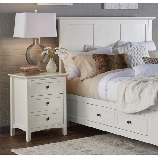 Modus Furniture Paragon Three Drawer Nightstand in White 655450158032 4NA481 Main Image