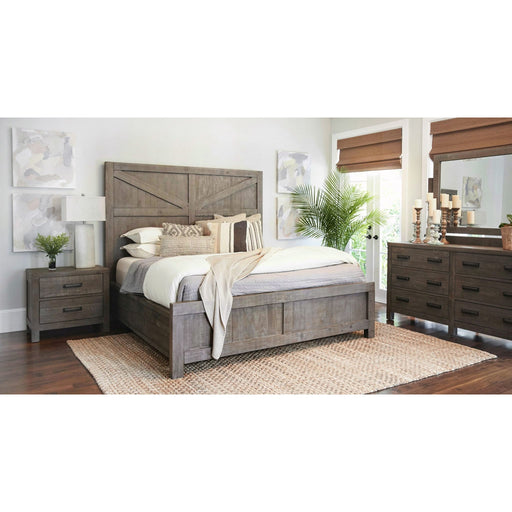 Modus Furniture Taryn Solid Wood Platform Bed in Rustic Grey  9Y13P  Image 1