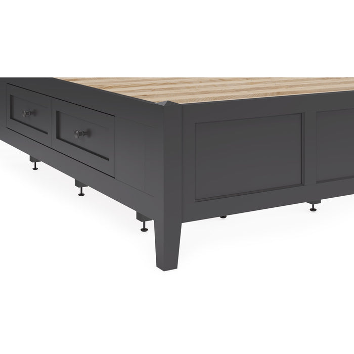 Modus Furniture Grace Four Drawer Platform Storage Bed in Raven Black  PNRBD  Image 9