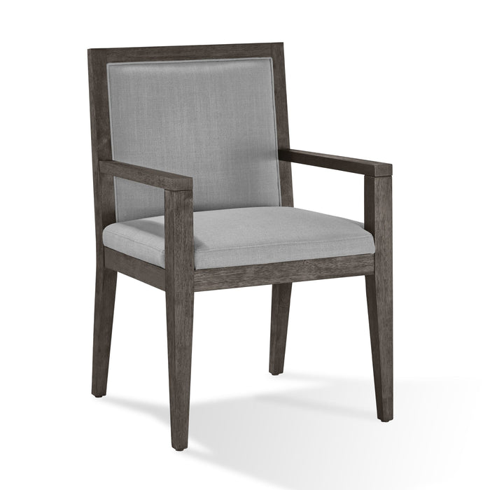 Modus Furniture Modesto Wood Frame Upholstered Arm Chair in Koala Linen and French Roast 655450331275 FPBL64 Image 3