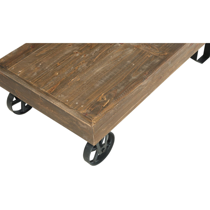 Modus Furniture Coalburn Reclaimed Wood Rectangular Coffee Table in Russett Brown 655450170553 8QQ521 Image 3