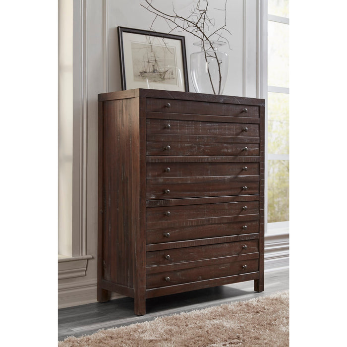 Modus Furniture Townsend Five Drawer Solid Wood Chest in Java 655450159909 8T0684 Main Image