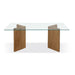 Modus Furniture One Modern Coastal Glass Top Dining Table in White Oak 655450404450 JVLH61 Main Image