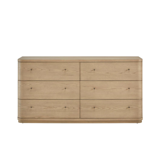 Modus Furniture Penny Six Drawer White Ash Dresser in Buff Cream  655450455902 QXUL82 Image 1