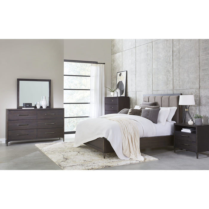 Modus Furniture Lucerne Upholstered Panel Bed in Vintage Coffee  5NL2A  Image 2