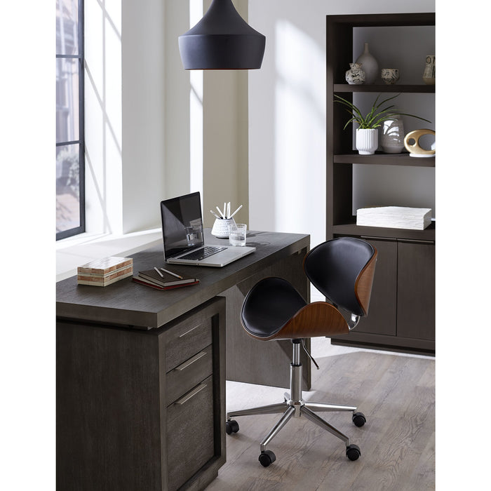 Modus Furniture Oxford Single Pedestal Desk in Basalt Grey 655450261244 AZU512 Image 2