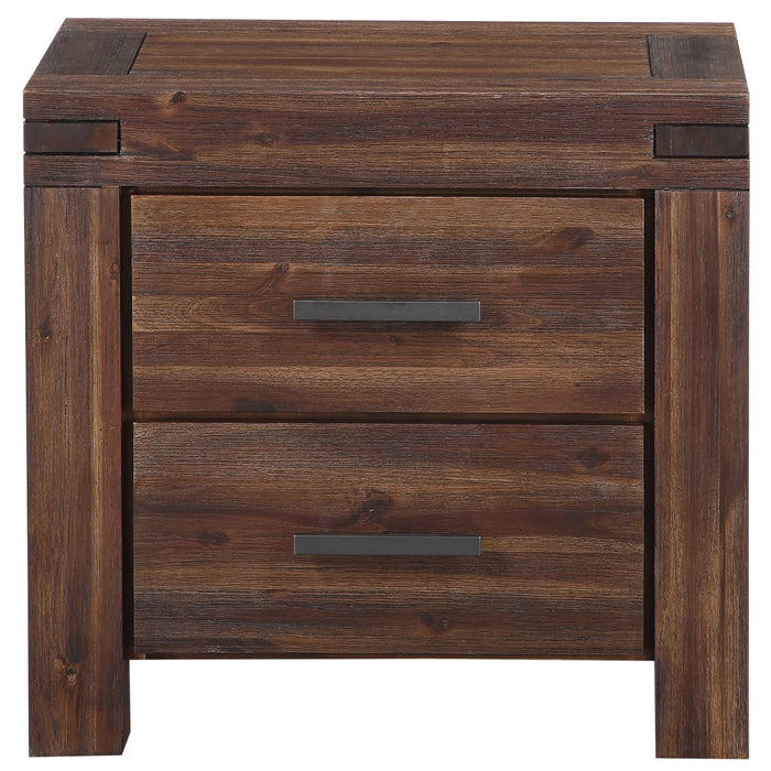 Modus Furniture Meadow Two Drawer Solid Wood Nightstand in Brick Brown 655450091650 3F4181 Image 4