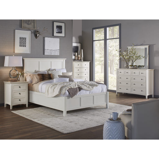 Modus Furniture Paragon Wood Panel Bed in White  4NA4L  Image 1