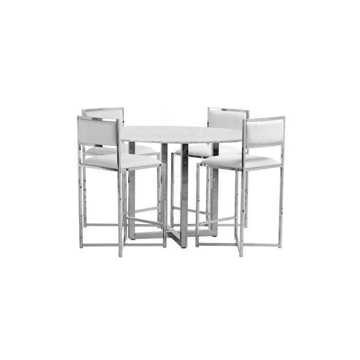 Modus Furniture Amalfi X-Base Counter Stool in White Leather 655450280009 1AA470X Image 5