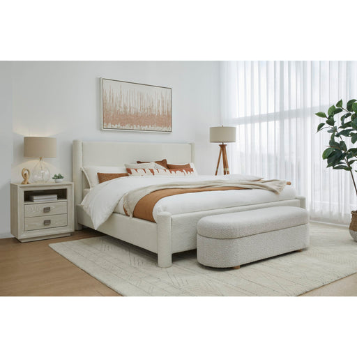 Modus Furniture Burke Upholstered Platform Bed in Cottage Cheese Boucle  MQMZH  Main Image