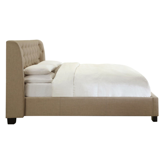 Modus Furniture Levi Tufted Platform Bed in Toast Linen  3ZL7L 46 Image 6