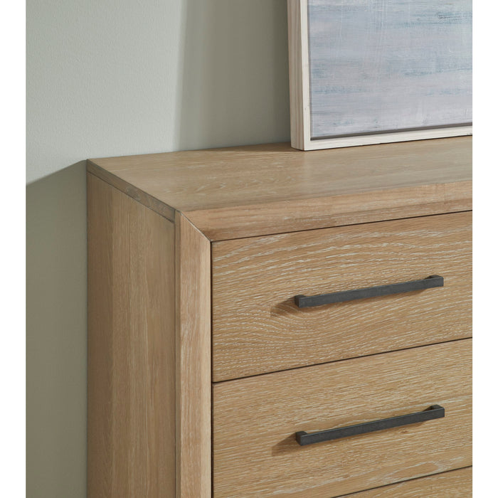 Modus Furniture Franklin Three Drawer Two Door White Oak Sideboard in Au Natural 655450393891 MXNK78 Image 1