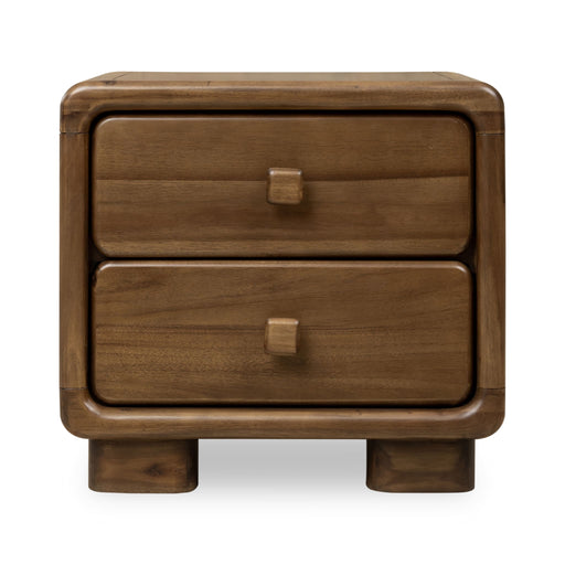 Modus Furniture Boka Two Drawer Acacia Wood Nightstand in Impala  655450474736 TVXU81 Main Image