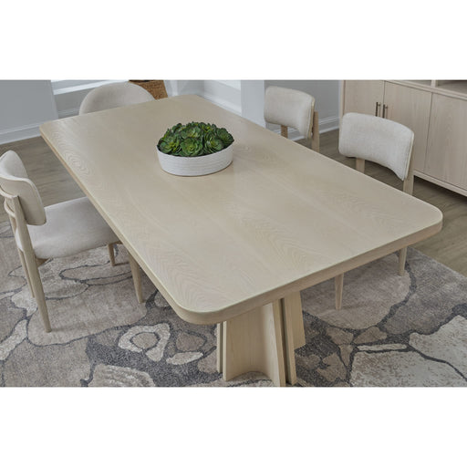 Modus Furniture Zinnia Ash Wood Double Pedestal Dining Table in White Sand 655450463952 RSTP60 Image 1