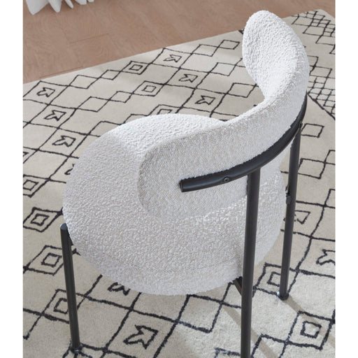 Modus Furniture Aere Boucle Upholstered Metal Leg Dining Chair in Ivory and Black 655450393334 MZEZ63 Image 1