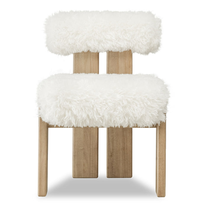 Modus Furniture Nia Dining Accent Chair in Sheepskin and Lioness 655450480034 UHXW80 Main Image