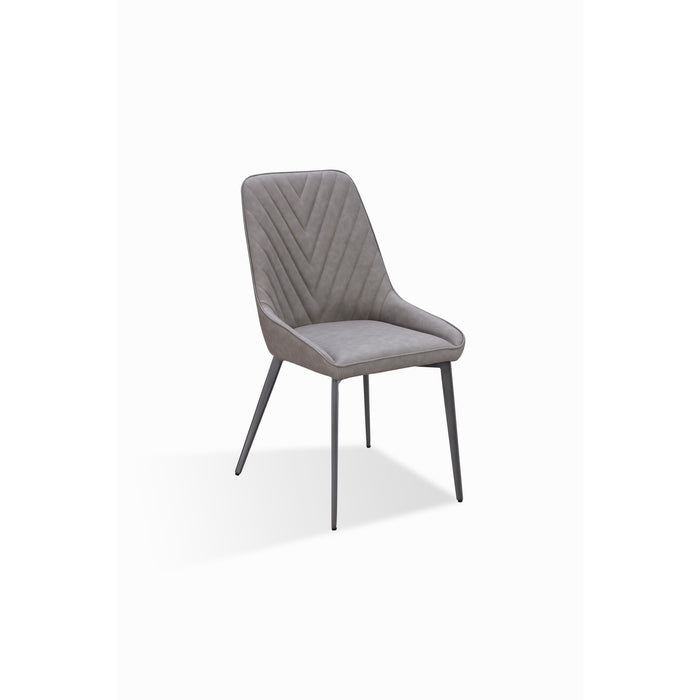 Modus Furniture Lucia Metal Leg Upholstered Dining Chair in Anchor Gray Synthetic Leather and Gunmetal 655450406287 LEPG64 Image 1