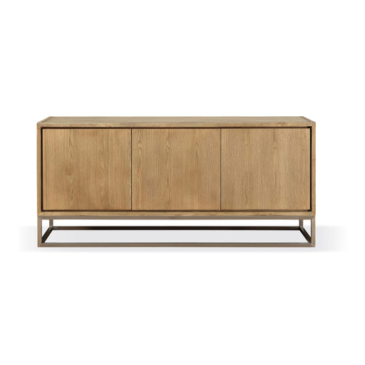 Modus Furniture One Modern Coastal Metal Base Sideboard in White Oak and Brushed Stainless Steel 655450404580 JVLH78G Main Image