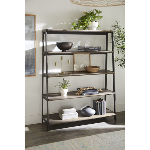 Modus Furniture Finch Wood and Metal Etagere Bookcase in Buckwheat and Antique Bronze 655450363061 KGJD19E Main Image