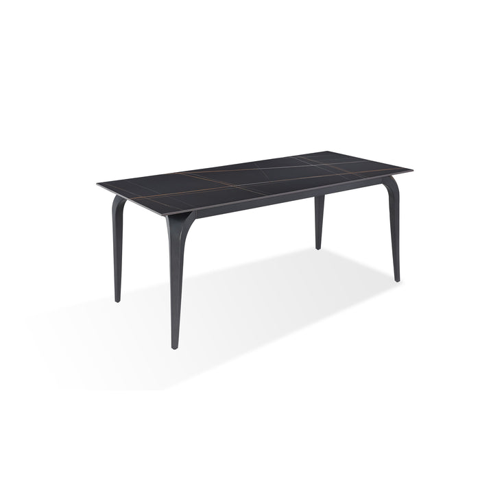 Modus Furniture Nicoya Stone Top Rectangular Dining Table in Black Stone and Black Metal 655450372841 LJLF60 Image 1