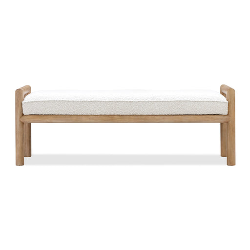 Modus Furniture Dorsey Boucle Upholstered Wooden Bench in Granola and Ricotta 655450421464 NSPV88 Image 1