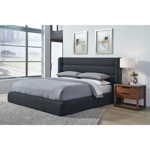 Modus Furniture Frank Upholstered Wingback Platform Bed in Ember Boucle  PCRWH  Main Image