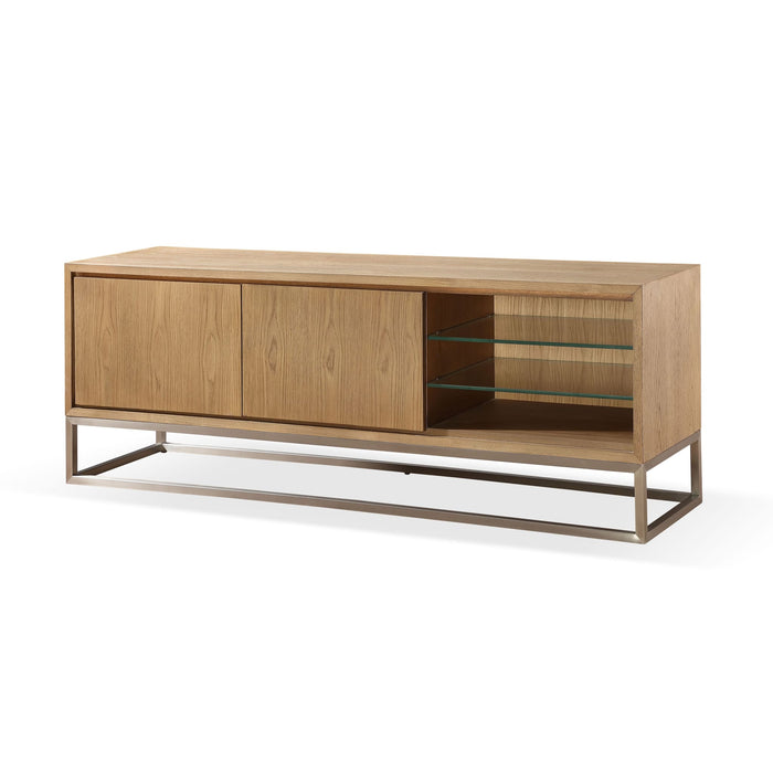 Modus Furniture One Coastal Modern 74 inch TV Console in Brushed Stainless Steel and Bisque 655450404719 JVLH263 Image 2