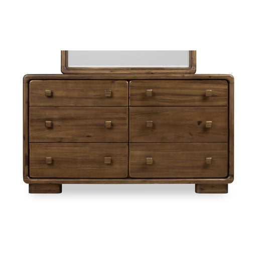 Modus Furniture Boka Six Drawer Acacia Wood Dresser in Impala  655450474767 TVXU82 Main Image