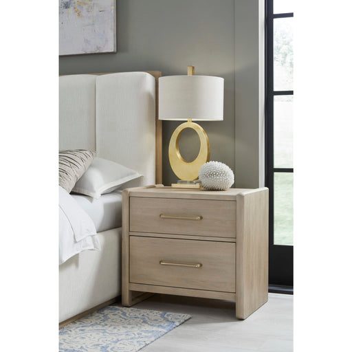 Modus Furniture Gardenia 2 Drawer Oak Wood Nightstand in Chai 655450465673 SDTK81 Main Image