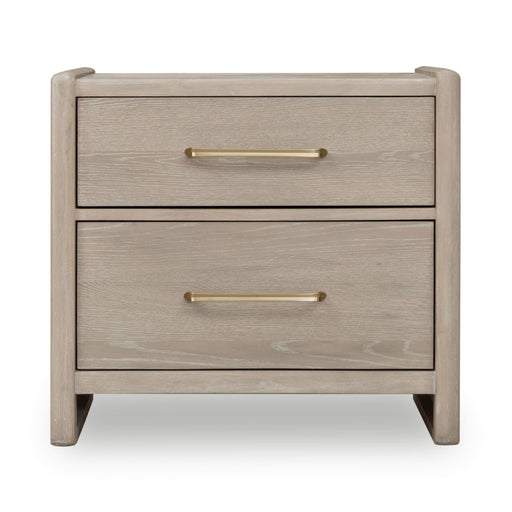 Modus Furniture Gardenia 2 Drawer Oak Wood Nightstand in Chai 655450465673 SDTK81 Image 2