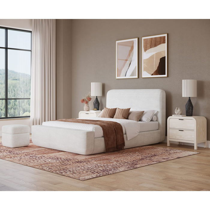 Modus Furniture Wisteria Upholstered Platform Bed in Frosty Corduroy  RYVMH  Image 3