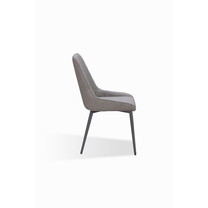 Modus Furniture Lucia Metal Leg Upholstered Dining Chair in Anchor Gray Synthetic Leather and Gunmetal 655450406287 LEPG64 Image 3