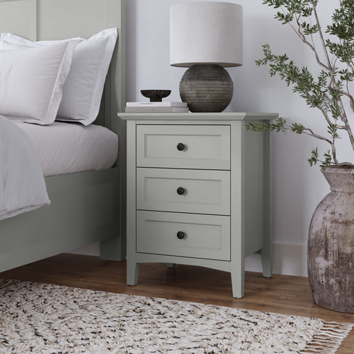 Modus Furniture Grace Three Drawer Nightstand in Elephant Grey 655450413827 PNKG81 Main Image