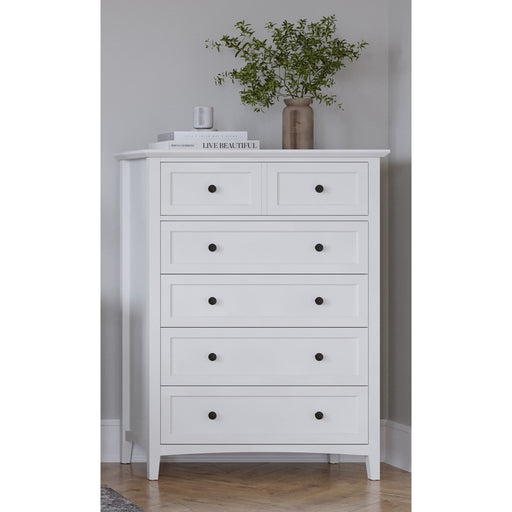 Modus Furniture Grace Five Drawer Chest in Snowfall White (2024) 655450431678 PNRA84A Main Image