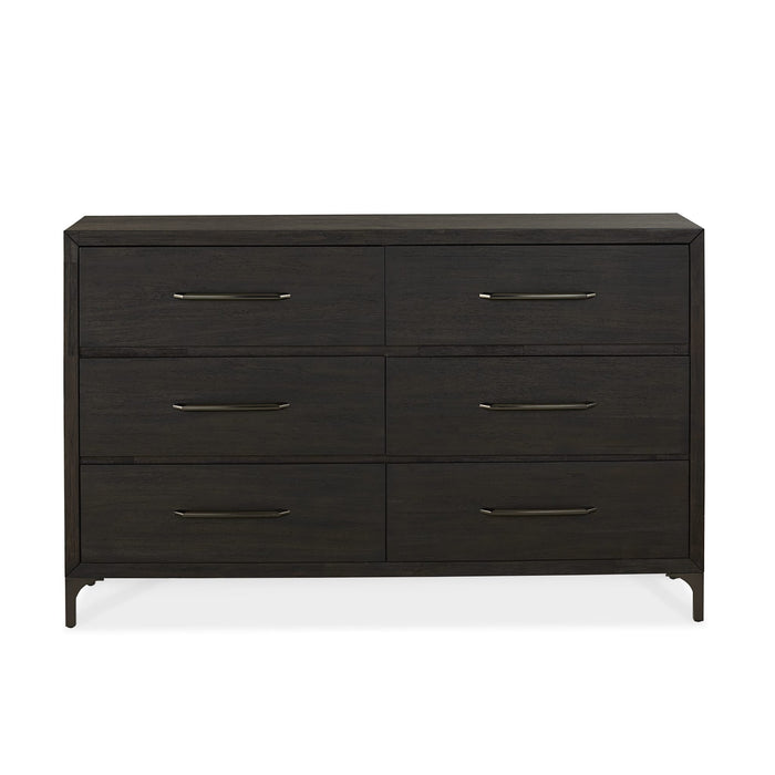 Modus Furniture Lucerne Six-Drawer Metal Leg Dresser in Vintage Coffee (2024) 655450432651 5NL282A Image 2