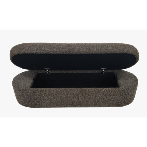 Modus Furniture Kiki Upholstered Hinged Storage Bench in Pumpernickel Boucle 655450428784 MQRV88 Main Image