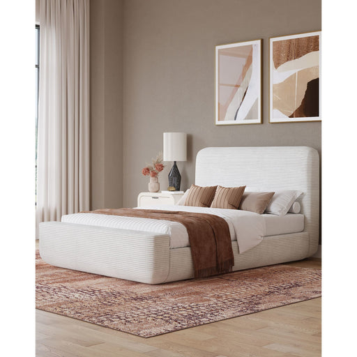 Modus Furniture Wisteria Upholstered Platform Bed in Frosty Corduroy  RYVMH  Image 1