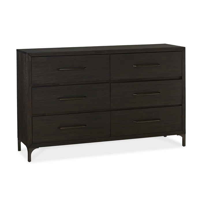 Modus Furniture Lucerne Six-Drawer Metal Leg Dresser in Vintage Coffee (2024) 655450432651 5NL282A Image 3