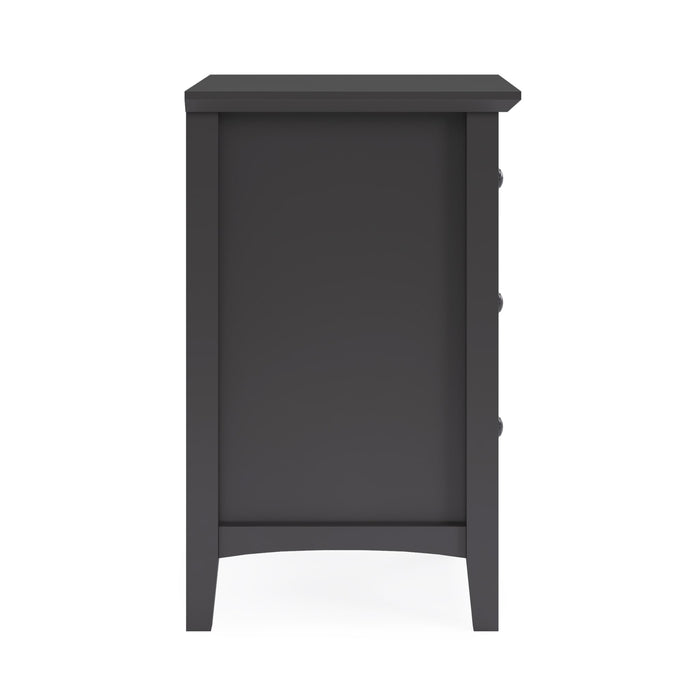 Modus Furniture Grace Three Drawer Nightstand in Raven Black 655450408861 PNRB81 Image 3