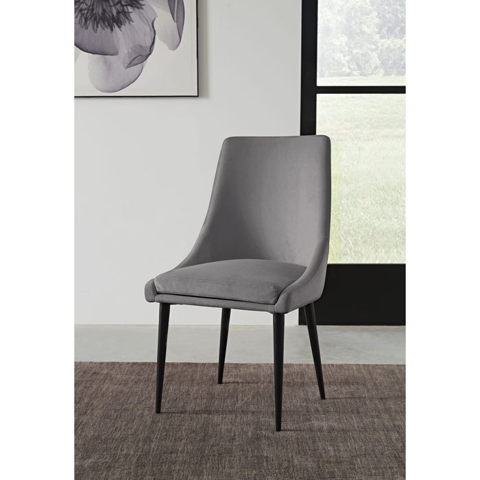 Modus Furniture Winston Upholstered Metal Leg Dining Chair in Goose and Black 655450399817 FMNY63 Main Image