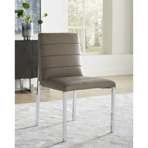 Modus Furniture Amalfi Metal Back Chair in Taupe Leather 655450233975 1AE266M Main Image