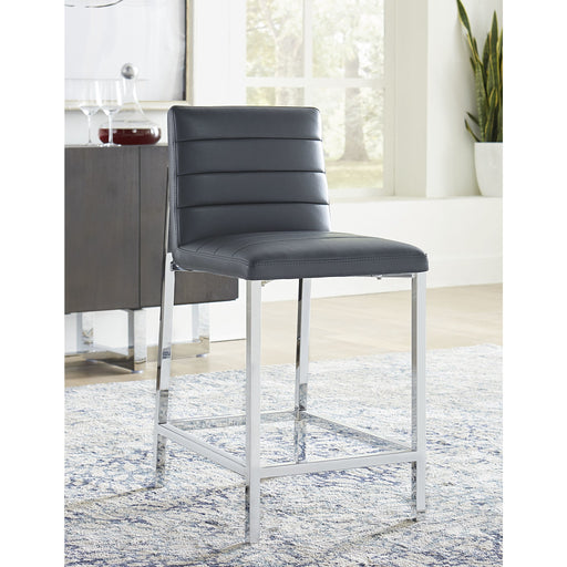 Modus Furniture Amalfi Metal Back Counter Stool in Cobalt Leather 655450234071 1AE870M Main Image