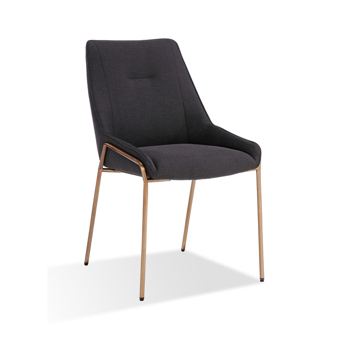 Modus Furniture Cyrus Upholstered Dining Chair in Coal Fabric and Brushed Bronze Metal 655450422898 PUSJ63ASH Image 2