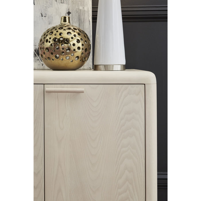 Modus Furniture Liv Four Door Ash Wood Sideboard in White Sand 655450444159 QHTP78 Image 1