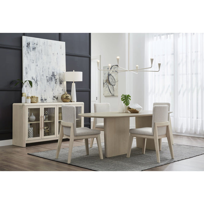 Modus Furniture Liv Solid Wood Dining Chair in White Sand and Natural Linen 655450450556 QHTP63A Image 6