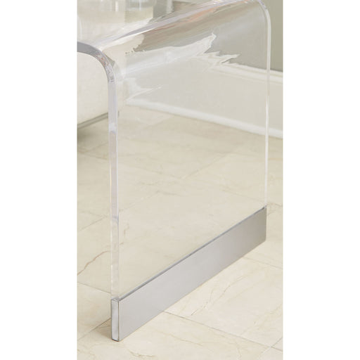 Modus Furniture Bowie End Table in Clear Acrylic and Brushed Stainless Steel 655450327148 ENY322 Image 1