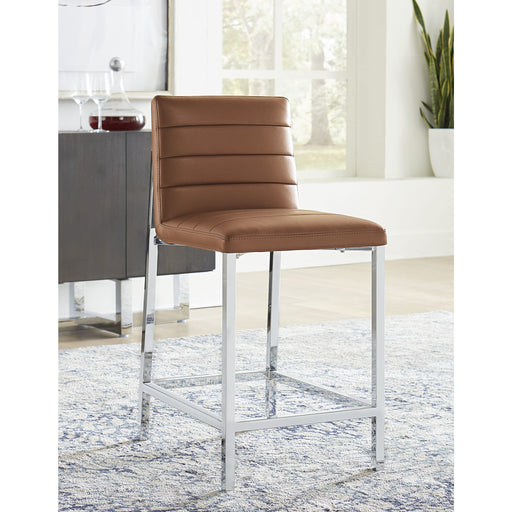 Modus Furniture Amalfi Metal Back Counter Stool in Cognac Leather 655450233951 1A8370M Main Image